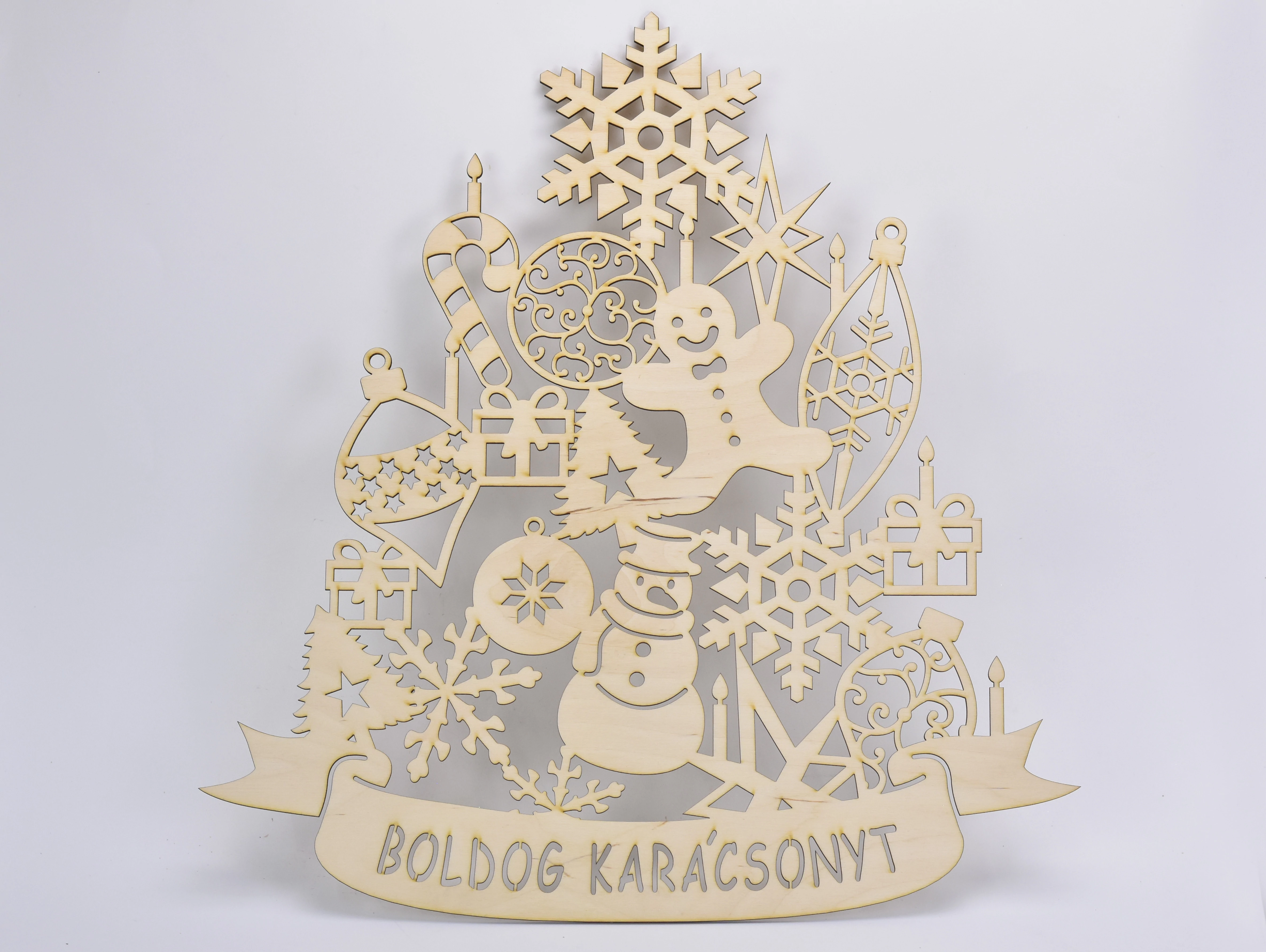 Natúr fa - Karácsonyfa díszekből 50cm