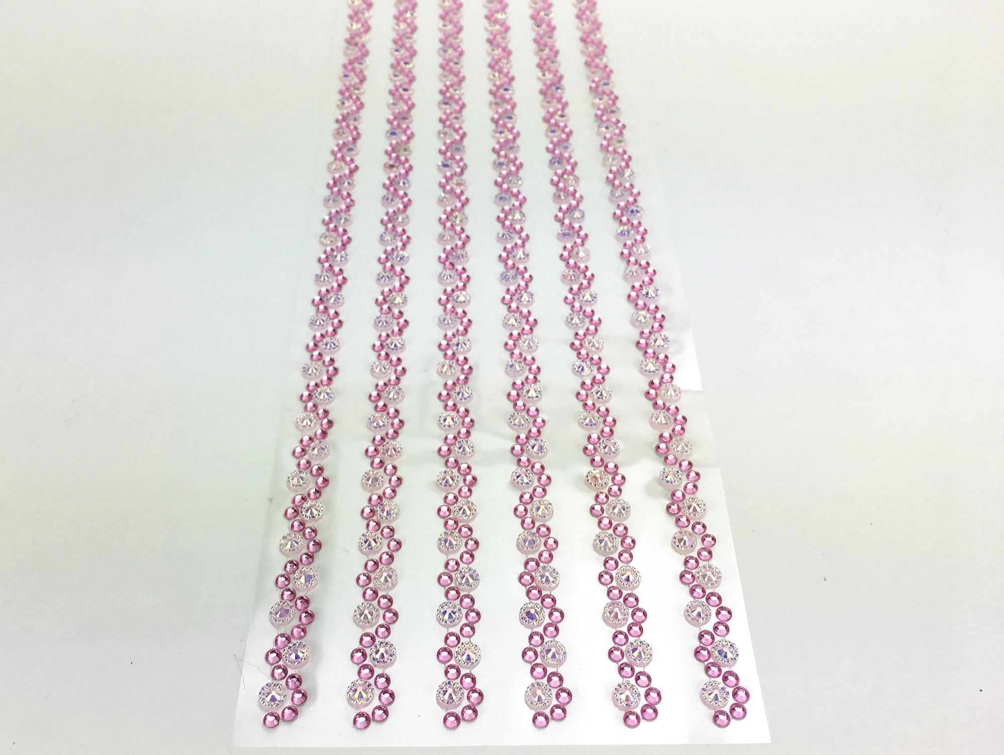 Öntapadós flitterfüzér rózsaszín 6db/levél