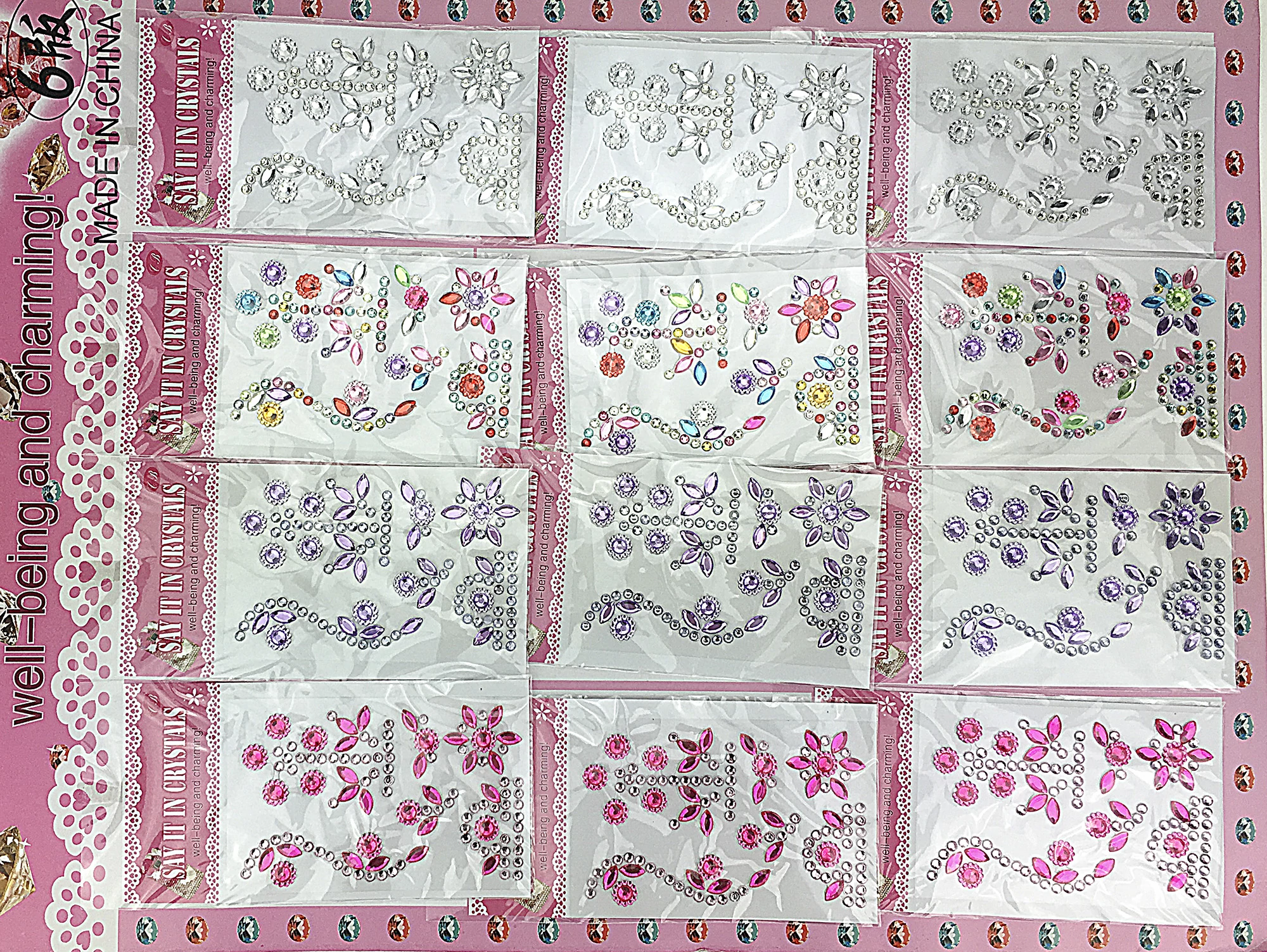 Öntapadós flitterdekoráció mintás 12tasak