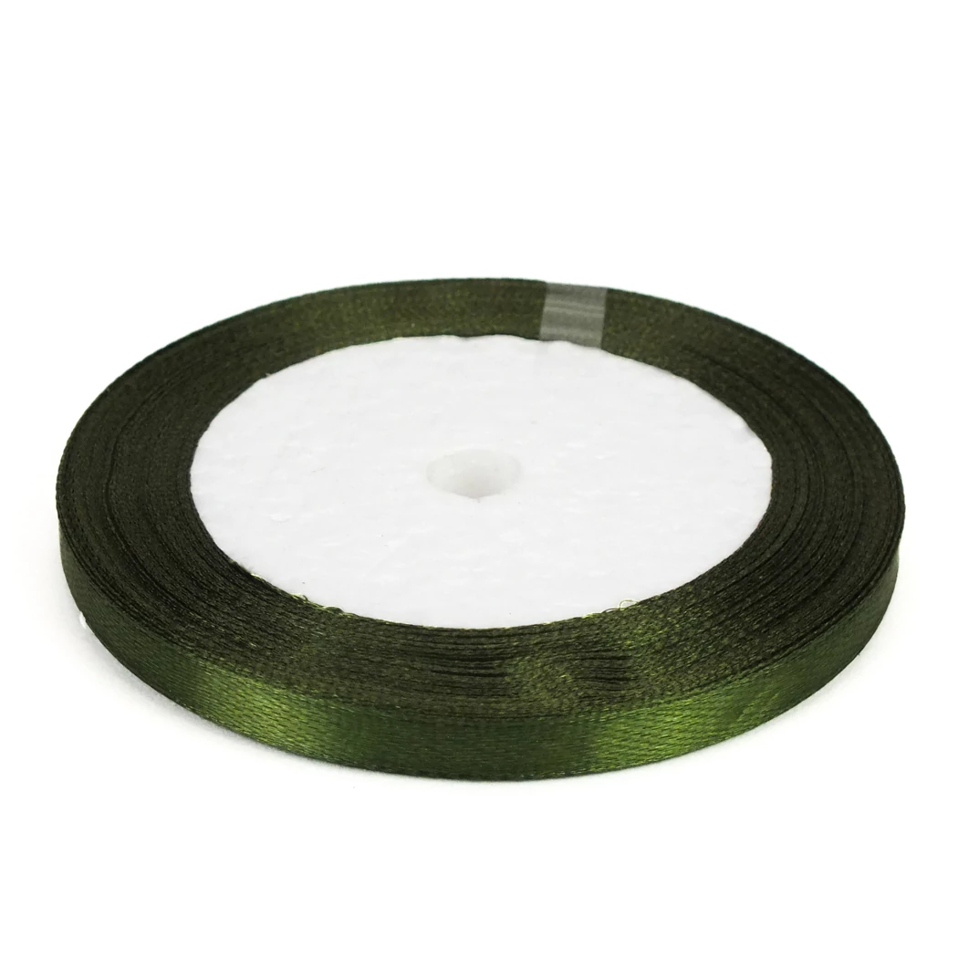 Fenyőzöld szatén szalag 6mm x 22méter 